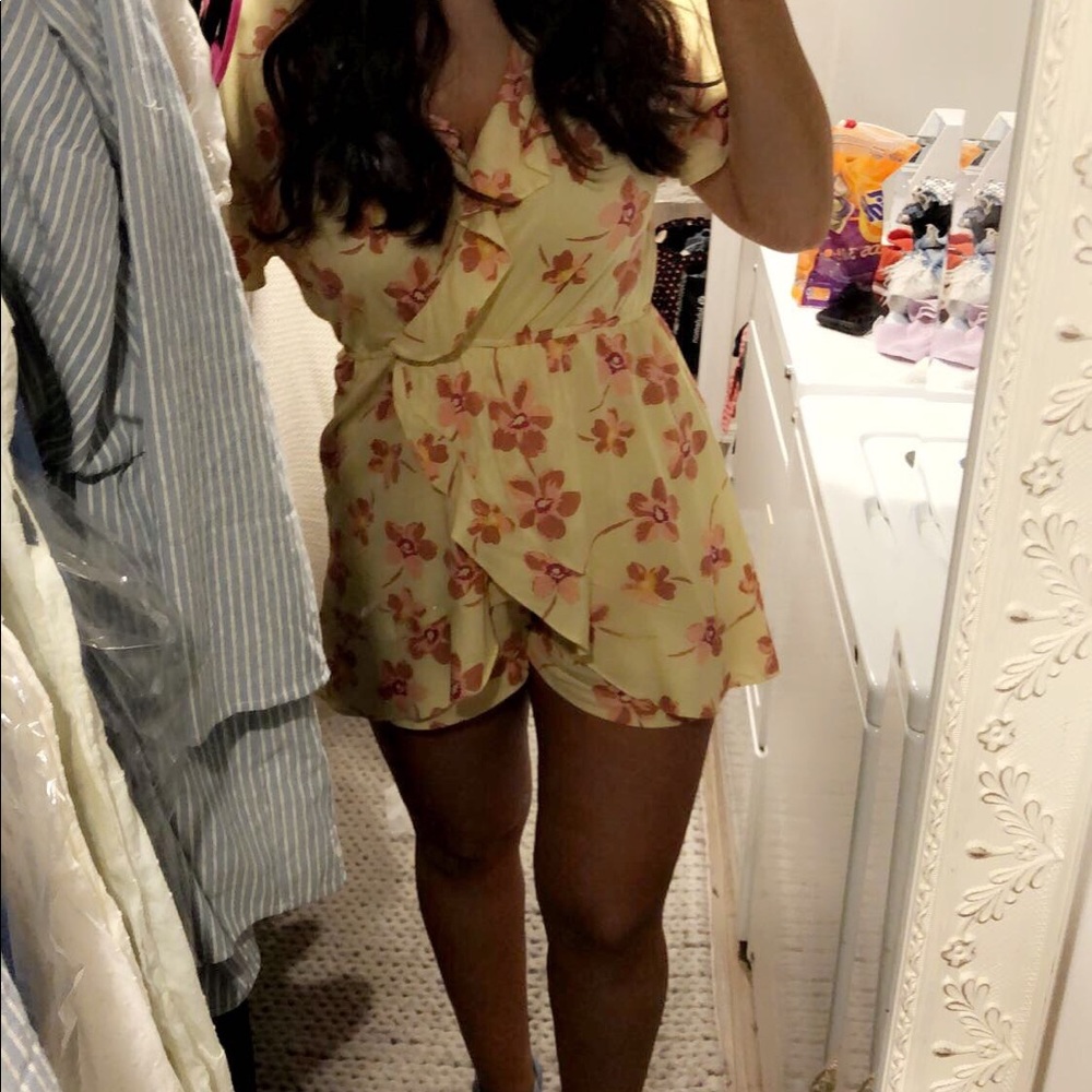 Yellow and Coral Romper from Boutique